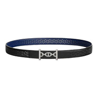 HERMES Calfskin Leather Belts Unisex Black/Sapphire Width: 2.4cm