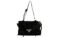 PRADA Leather Portable Crossbody Bag Shoulder Bag Women's Black