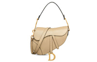 DIOR Sheepskin Saddle Bag Shoulder Bag Crossbody Bag Handbag Women's Beige