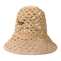 PRADA Viscose Bucket Hats Women's Beige Yellow