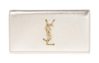 SAINT LAURENT Calfskin Wallet Women's Light Gold