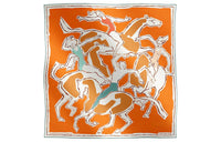 HERMES Silk Scarves Women's Orange
