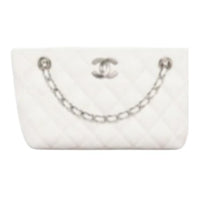 CHANEL Calfskin Handbag Women's White