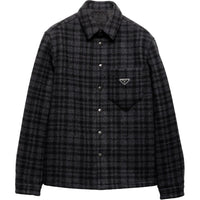 PRADA Triangle Logo Checked Shirt