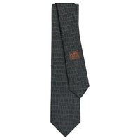 HERMES Silk Ties Men's Black/Gray