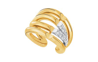 LOUIS VUITTON Lv Volt Upside Down Ring Yellow Gold White Gold And Diamonds