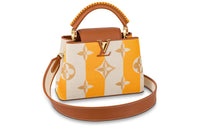 LOUIS VUITTON Capucines Cow Leather One Shoulder Handbags Women's Yellow