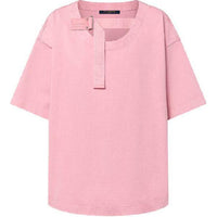 LOUIS VUITTON Solid Color Loose Fit Crew Neck Short-Sleeved T-Shirt Women's Pink