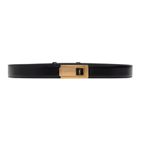 SAINT LAURENT Calfskin Leather Belts Women's Black Width: 2.5cm