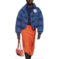 CHANEL 24 New Fall And Winter Arrivals Long-Sleeved Dresses Women's Blue Orange