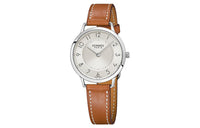 HERMES Wrist Watch Quartz Movement Calfskin Strap Silver Dial Women's W041686WW00