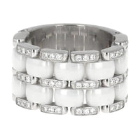 CHANEL 18kt White Gold Ceramic And Diamonds Ring