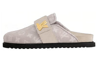 LOUIS VUITTON Abrasion Resistant Slip Resistant Closed Toe Slippers Women's Gray