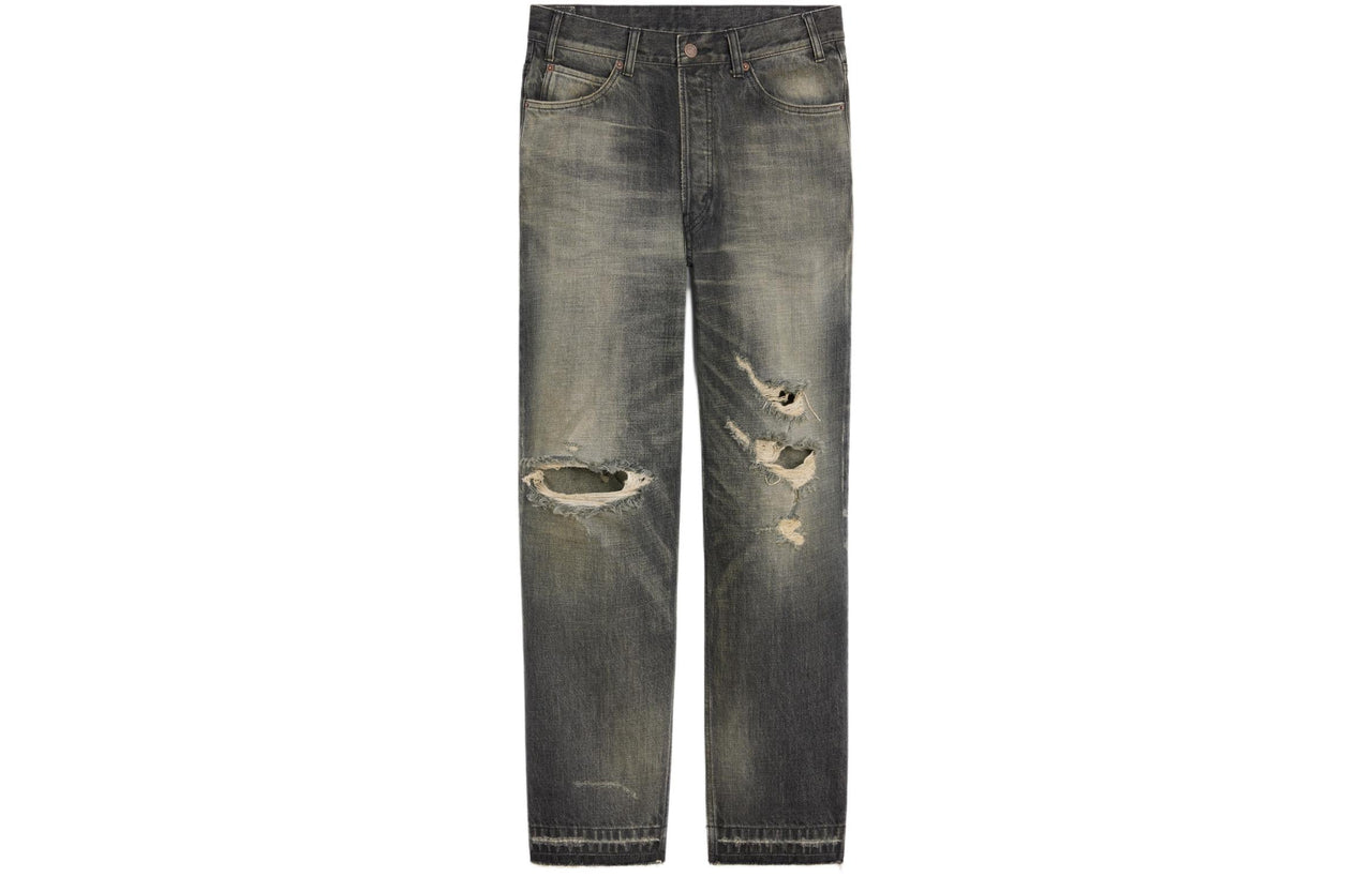 CELINE Wesley Jeans In Black Paradiso Wash Denim