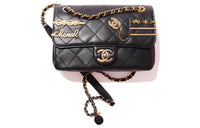 CHANEL 22c Early Spring Lambskin Shoulder Bag Handbag Crossbody Bag Women's Black