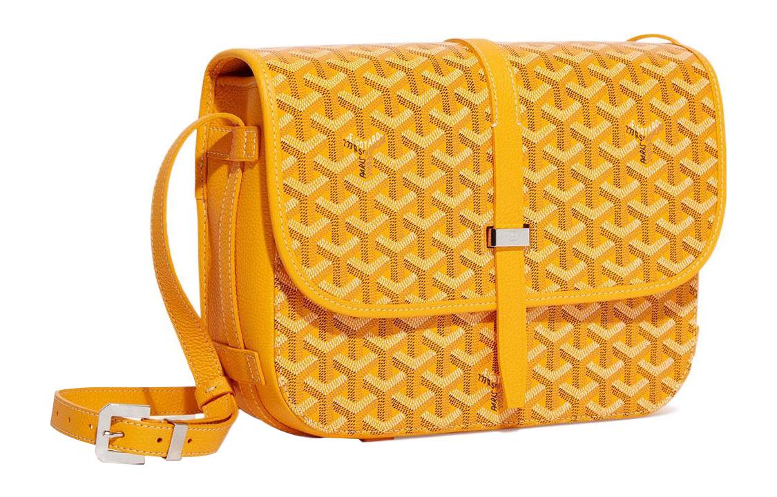 GOYARD Belvédère Canvas With Leather Crossbody Bags Shoulder Bags Unisex Yellow