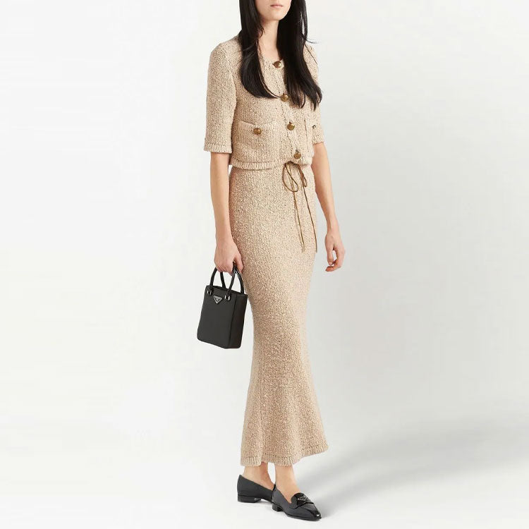 PRADA Bouclé Cropped Cardigan