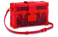 LOUIS VUITTON PETITE MALLE Cow Leather One Shoulder Handbags Women's Red