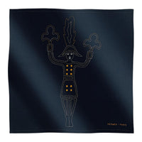 HERMES Cotton Silk Scarves Unisex Blue