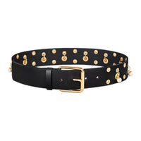 DIOR Cow Leather Belts Women's Black 4CM