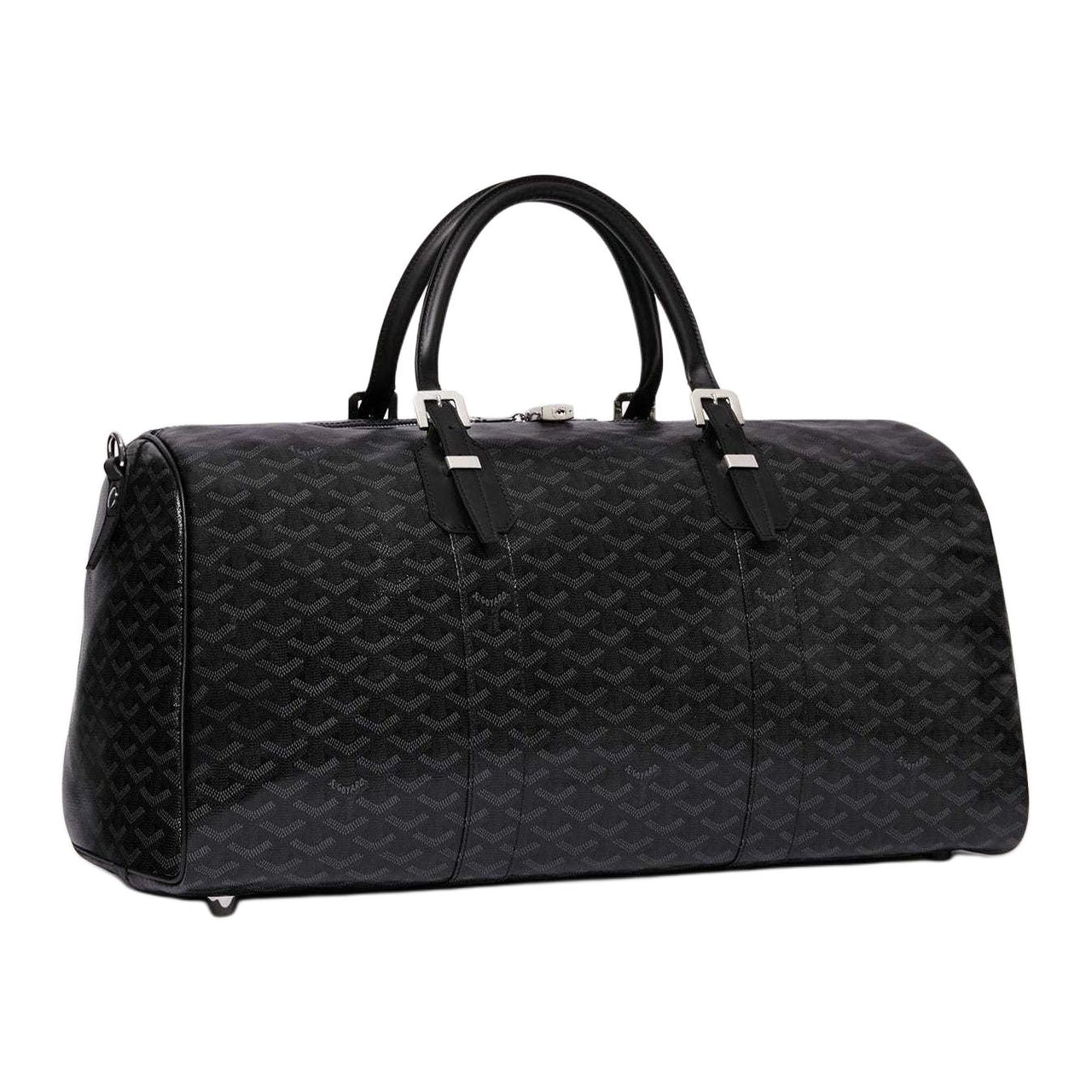GOYARD Boston Canvas With Calfskin One Shoulder Crossbody Portable Travel Bag Unisex Pitch Black