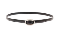 SAINT LAURENT Letter Carved, Smooth Buckle Leather Belts Men's Black