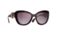CHANEL Acetate Butterfly Sunglasses Unisex Burgundy