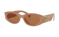 MIU MIU Oval Sunglasses Women's Brown