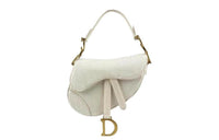 DIOR Cow Leather Saddle Bag Handbag, Shoulder Bag Women's White