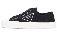 PRADA Cotton Canvas Sneakers 'Black Ivory' Women's