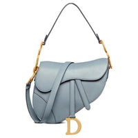 DIOR Saddle Sheepskin Saddle Bag Shoulder Bag Crossbody Bag Handbag Regular Women's Blue