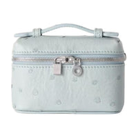 Loro Piana ExtraPocket Ostrich Leather Card Holder Women's Mint Blue
