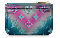 LOUIS VUITTON Key Pouch Monogram Vernis Metallic Blue/Pink
