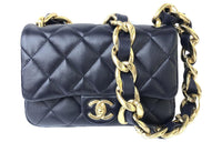 CHANEL 23P SS Lambskin Shoulder Bag Handbag Shoulder Bag Women's Navy Blue