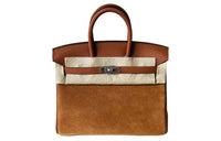 HERMES Birkin Swift Leather And Suede Handbag Regular Women's Gold Brown