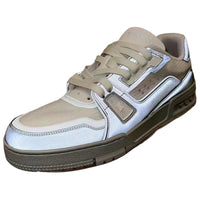 LOUIS VUITTON Trainer CUP Low-Top Skateboard Shoes Men's Silver Gray