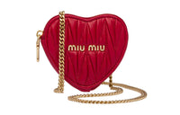 MIU MIU Soft Sheep Leather Shoulder Bag Crossbody Bag Mini Women's Red