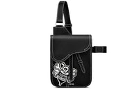 DIOR Shawn Collaboration Saddle Embroidery Crossbody Handheld Sling Bag Men's Black