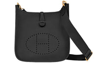 HERMES Evelyne TC Leather Shoulder Bag, Crossbody Bag Unisex Noir Black