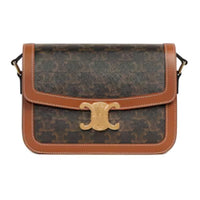 CELINE Cow Leather Shoulder Bag Mini Women's Brown