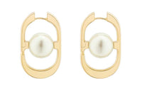 DIOR Metal Resin Earrings Women's Gold