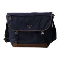 PRADA Re Nylon Recycled Polyamide Messenger Bag, Shoulder Bag Men's Blue & Coffee