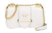 PRADA Sidonie Calfskin Shoulder Bag Crossbody Bag Women's White