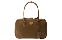 PRADA Fabric With Leather Shoulder Bag, Handbag Medium Size Women's Cork Beige