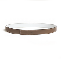 HERMES Calfskin Leather Belts Women's Brown Width 2.4CM