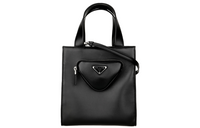 PRADA Leather Handbag Unisex Black