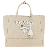PRADA Canvas Tote Bag, Shopping Bag, Canvas Bag, Handbag Women's Sand