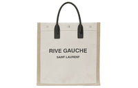 SAINT LAURENT Rive Gauche North/South Tote White Linen/Beige