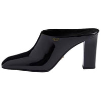 PRADA Patent Closed Toe Slippers 8.5cm Women's Black
