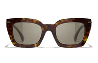 CHANEL Irregular Shape Sunglasses Women's Tortoiseshell